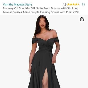 Dress with Slit Long Formal Dresses A-line Simple Evening Gown